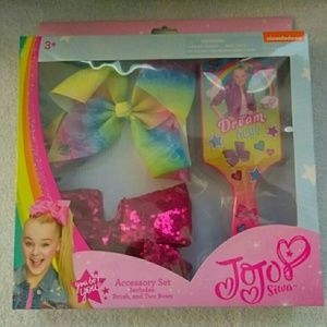 NEW JoJo Siwa Bow & Brush Set Pink and Tie Dye